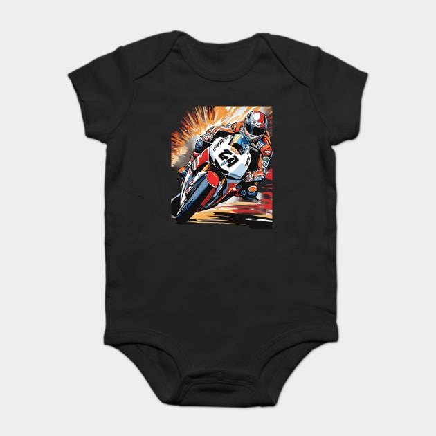 Racing Motorcycle Baby Bodysuit by animegirlnft
